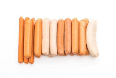 Beyaz arka plan üzerinde sosis mix