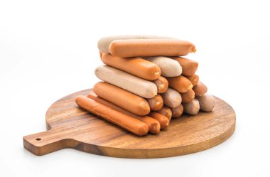 Beyaz arka plan üzerinde sosis mix
