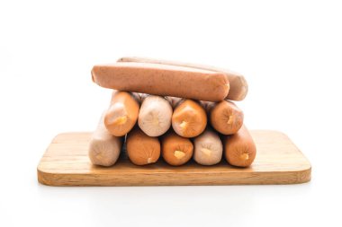 Beyaz arka plan üzerinde sosis mix