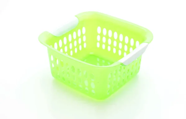 Зеленая пластиковая корзина — стоковое фото
