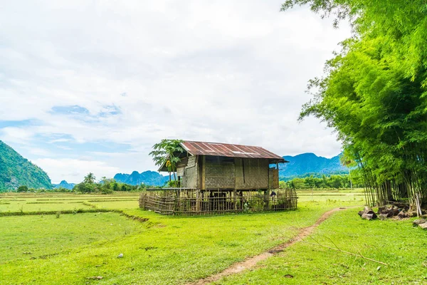  Vang Vieng alanlarda eski ev