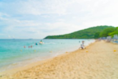 Bulanıklık güzel tropikal plaj ve deniz manzarası backgro