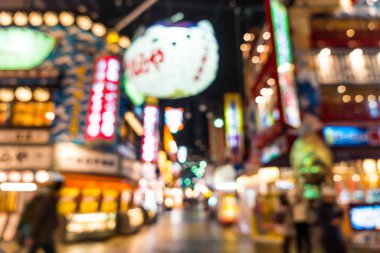 Tsutenkaku Market Street Japonya'nın Osaka bulanıklık