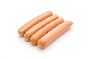 bockwurst sosis beyaz arka plan üzerinde