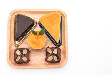 kek, turuncu fincan kek, altın konu pasta ve çikolata Şip Şak