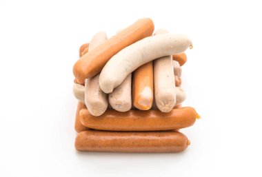 Beyaz arka plan üzerinde sosis mix