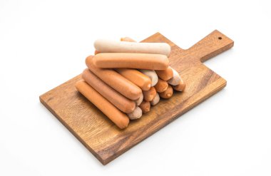 Beyaz arka plan üzerinde sosis mix