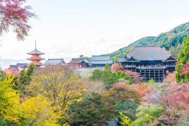 Kyoto, Sonbahar sezonu Kiyomizu veya Kiyomizu-dera Tapınağı.