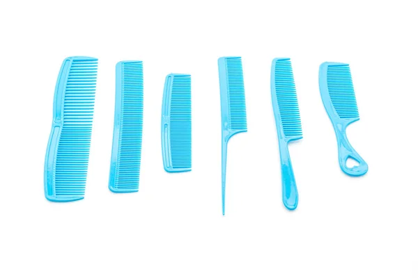 Blue comb on white — Stock Photo, Image