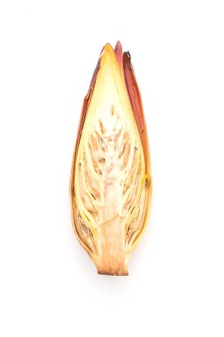 Beyaz arkaplanda muz çiçeği