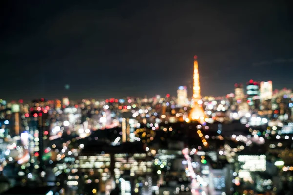 Blur Tokyo City Skyline at Night — Stock Photo, Image