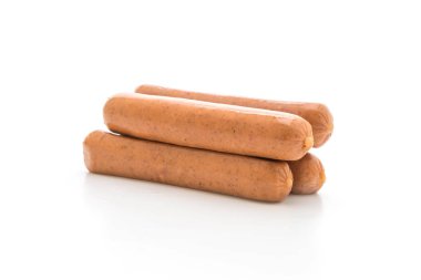 bockwurst sosis beyaz arka plan üzerinde