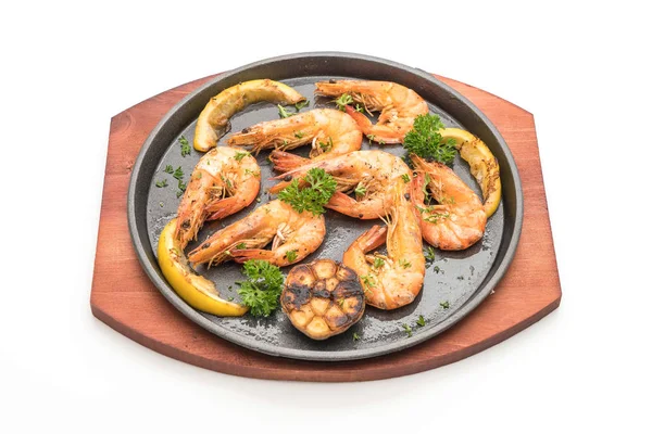 Sarımsaklı ve limonlu kızarmış karides.