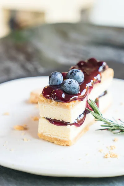 Blaubeerkäsekuchen — Stockfoto