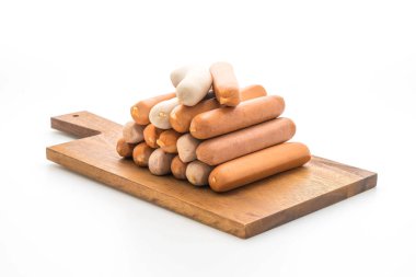 Beyaz arka plan üzerinde sosis mix