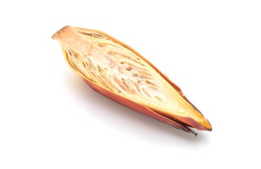 Beyaz arkaplanda muz çiçeği