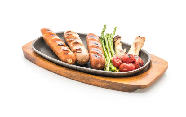 Grilled sausage with vegetable — Stock Photo, Image