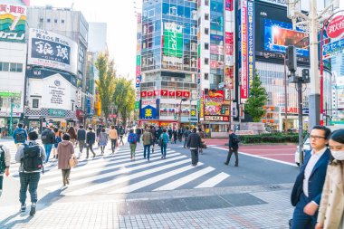 Tokyo, Japonya - 2016 Kasım 17: Shinjuku Tokyo'nın busine biridir
