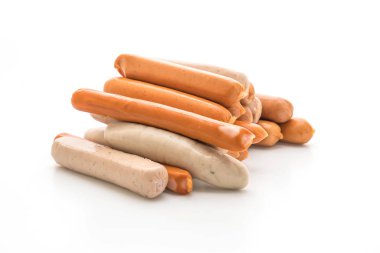 Beyaz arka plan üzerinde sosis mix