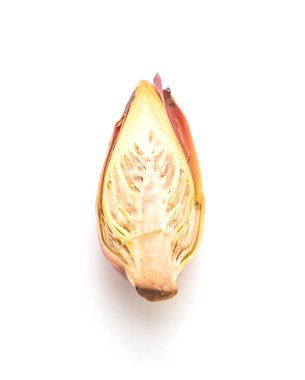 Beyaz arkaplanda muz çiçeği