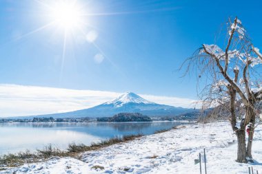 Dağ Fuji San Kawaguchiko Gölü.