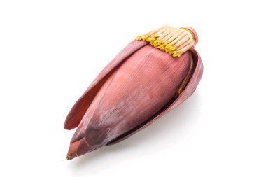 Beyaz arkaplanda muz çiçeği