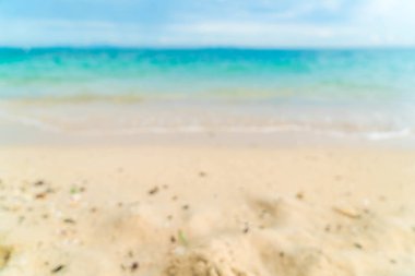 Bulanıklık güzel tropikal plaj ve deniz manzarası backgro