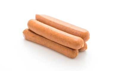 bockwurst sosis beyaz arka plan üzerinde