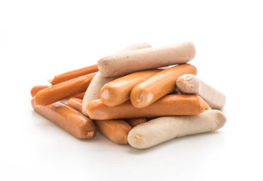 Beyaz arka plan üzerinde sosis mix