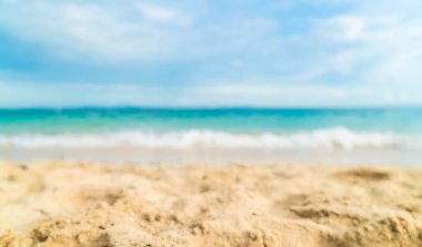 Bulanıklık güzel tropikal plaj ve deniz manzarası backgro