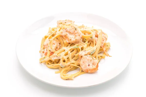 Fettuccini pasta with shrimp — Stock Photo, Image