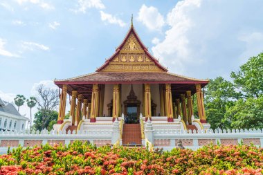 Beautiful Architecture at Haw Phra Kaew Temple clipart