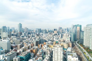 Tokyo şehir manzarası alacakaranlıkta