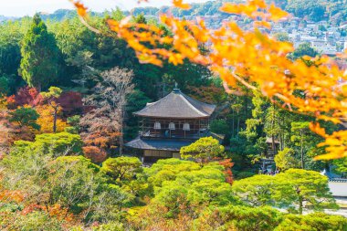 Gümüş Pavilion Ginkakuji Tapınağı'nda güzel mimari