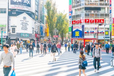 Tokyo, Japonya - 2016 Kasım 17: Shinjuku Tokyo'nın busine biridir