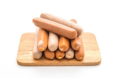 Beyaz arka plan üzerinde sosis mix