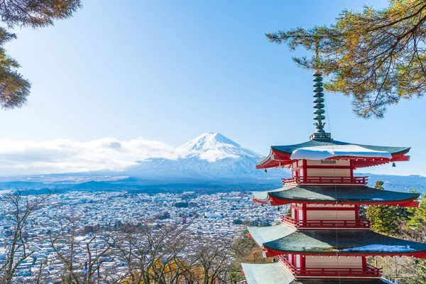 Mt. Fuji Chureito Pagoda Güz, Fujiyoshida ile.