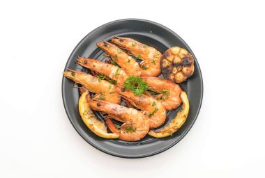 Sarımsaklı ve limonlu kızarmış karides.
