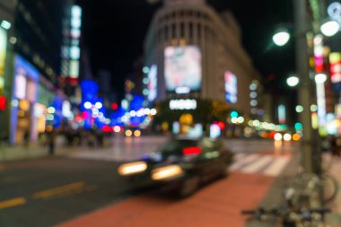 Yaya geçidi Shibuya kasaba, kalabalık insanlar bulanıklık