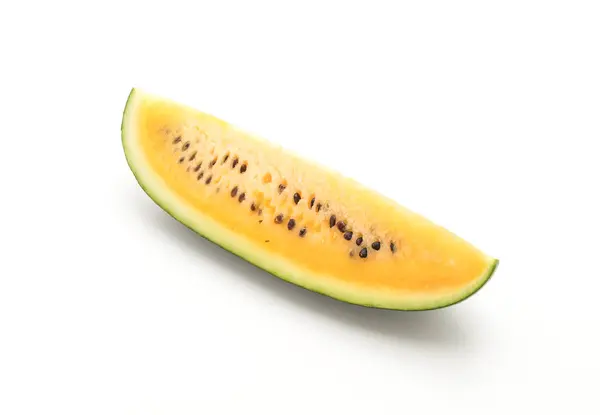 Fresh yellow watermelon on white — Stock Photo, Image