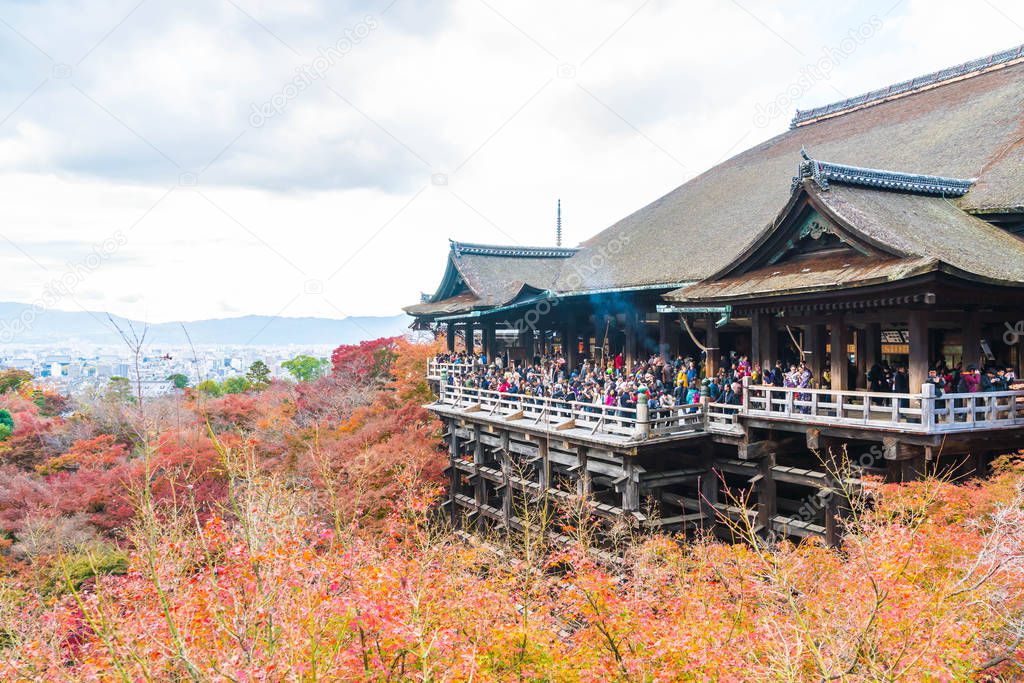 Kiyomizu or Kiyomizu-dera temple in autum season at Kyoto.