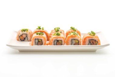 ızgara somon suşi roll - Japon gıda tarzı