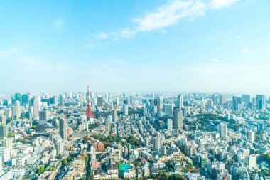 Tokyo şehir manzarası ile Tokyo Tower