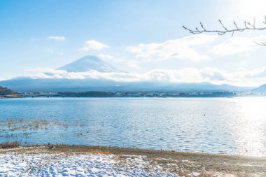 Dağ Fuji San Kawaguchiko Gölü.