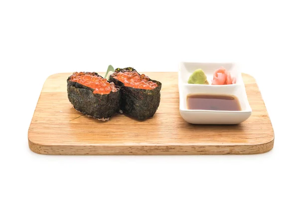 三文鱼子握寿司-日本料理风格 — 图库照片