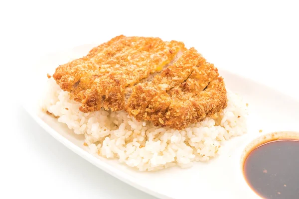Fried pork on topped rice (tonkatsu) — Stock Photo, Image