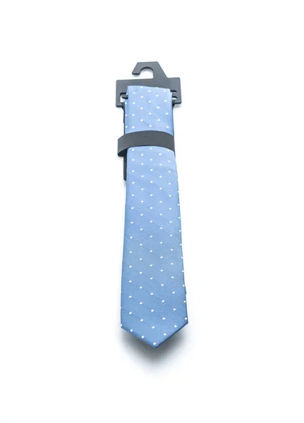 Mooie blauwe stropdas op wit — Stockfoto