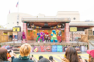 Osaka, Japonya - 21 Kasım 2016: temel tema park konumlar 