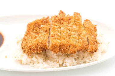 tepesinde pirinç (tonkatsu kızarmış domuz eti)