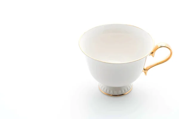 Чашка кофе класса люкс на белом — стоковое фото